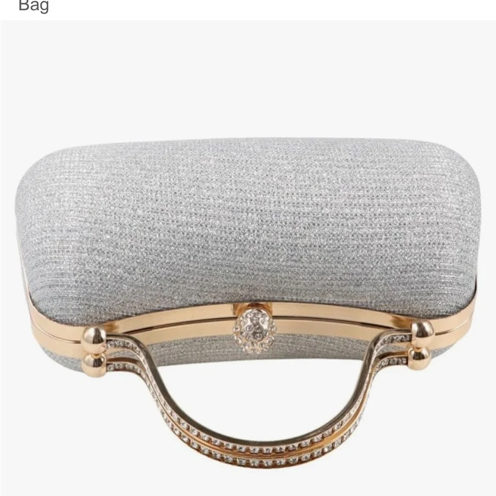 NEW rhinestone evening bag with removable chain strap - Picture 3 of 11